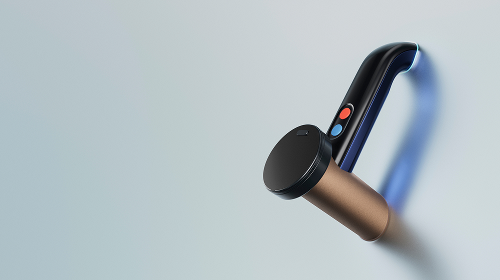 Дръжката на уреда за почистване на твърди подове Dyson Clean+Wash Hygiene.