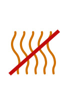 Червена напречна линия през символа за нагревателния елемент